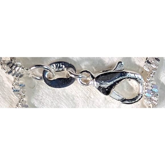 Sterling Silver 925 Plated 28" Double Water Wave Chain Necklace Lobster Clasp - Picture 3 of 3